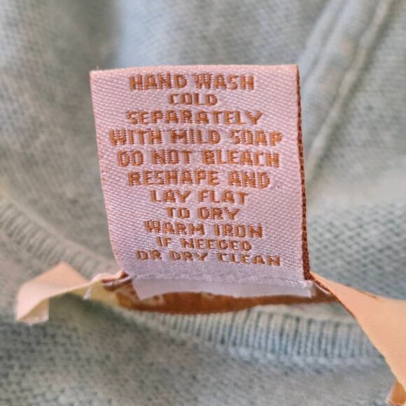 Peck & Peck Womens Wool Cashmere Hooded Open Front Cardigan Aqua Size Medium - Picture 8 of 13